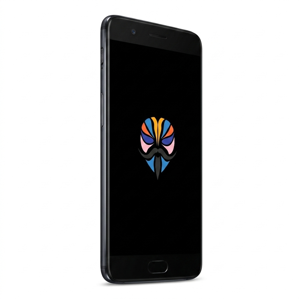 OnePlus 5 angled with Magisk