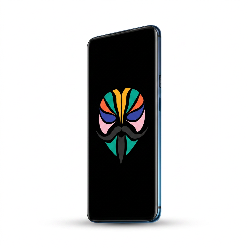OnePlus 7T Pro angled with Magisk