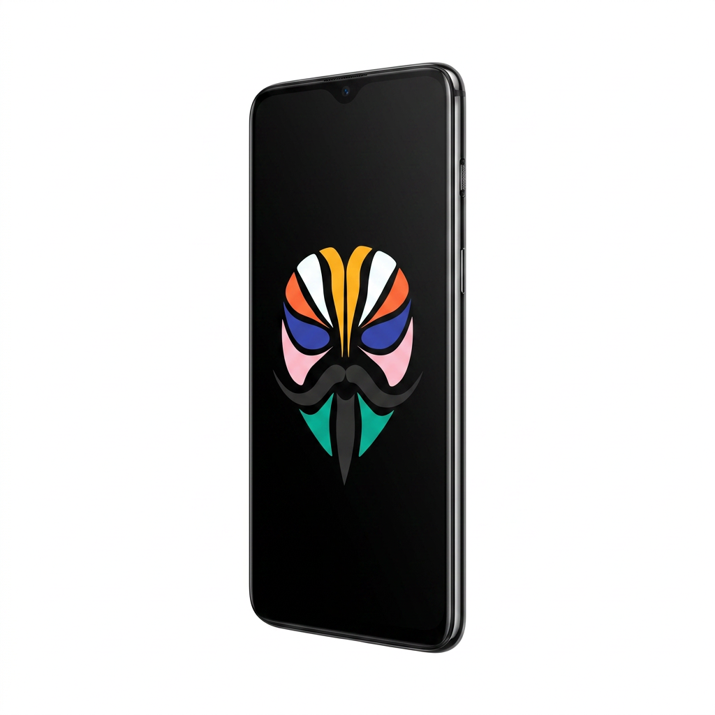 OnePlus 6T angled with Magisk