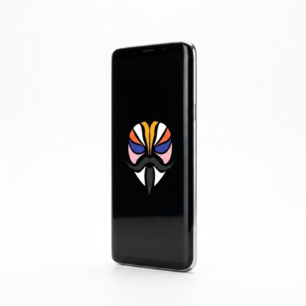 Samsung Galaxy S9 angled with Magisk