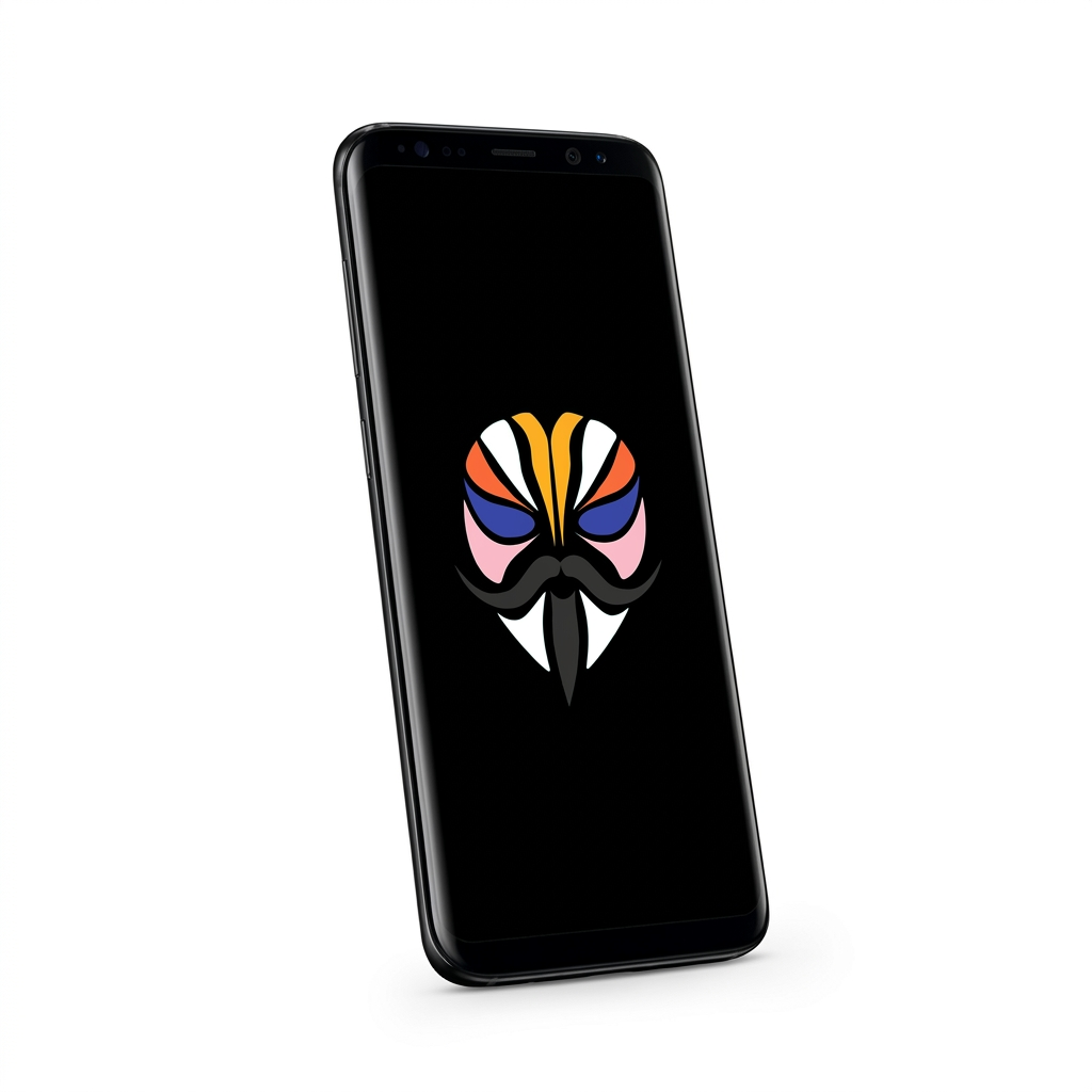 Samsung Galaxy S8 angled with Magisk