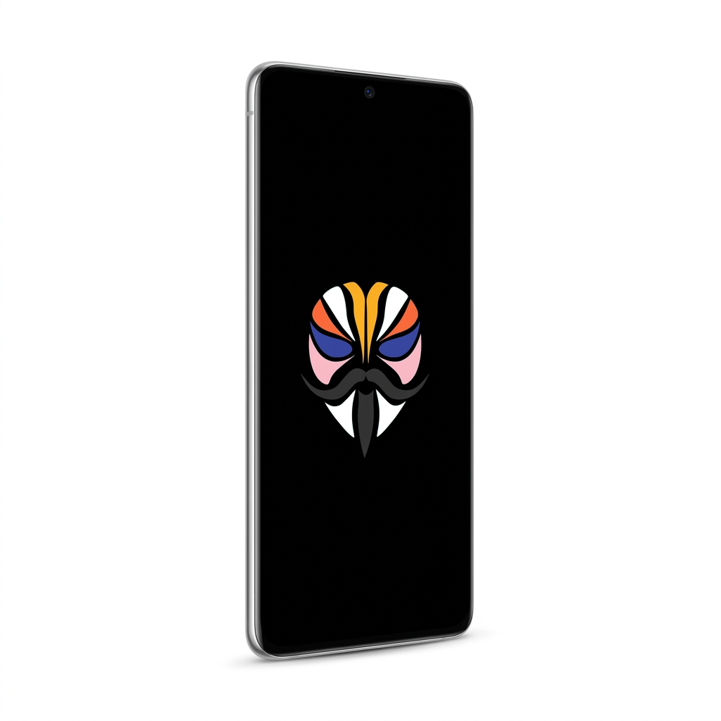 Samsung Galaxy S21 Ultra angled with Magisk
