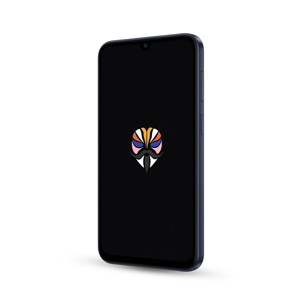 Samsung Galaxy A15 angled with Magisk