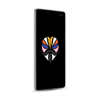 Samsung Galaxy S10 Plus angled with Magisk