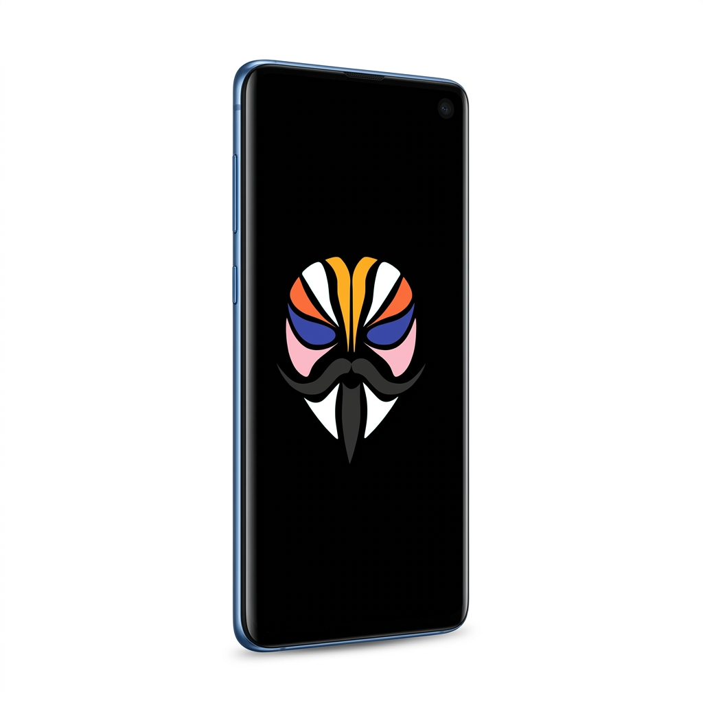 Samsung Galaxy S10 angled with Magisk