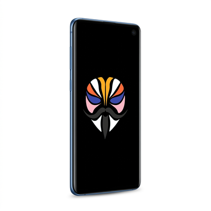 Samsung Galaxy S10 angled with Magisk
