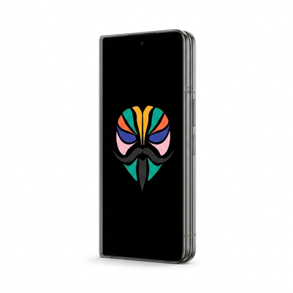 Google Pixel 10 Pro Fold angled with Magisk