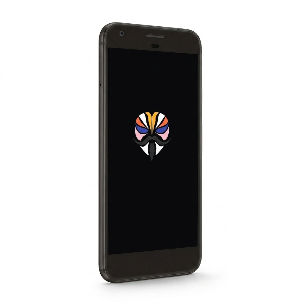 Google Pixel 1st Gen angled with Magisk
