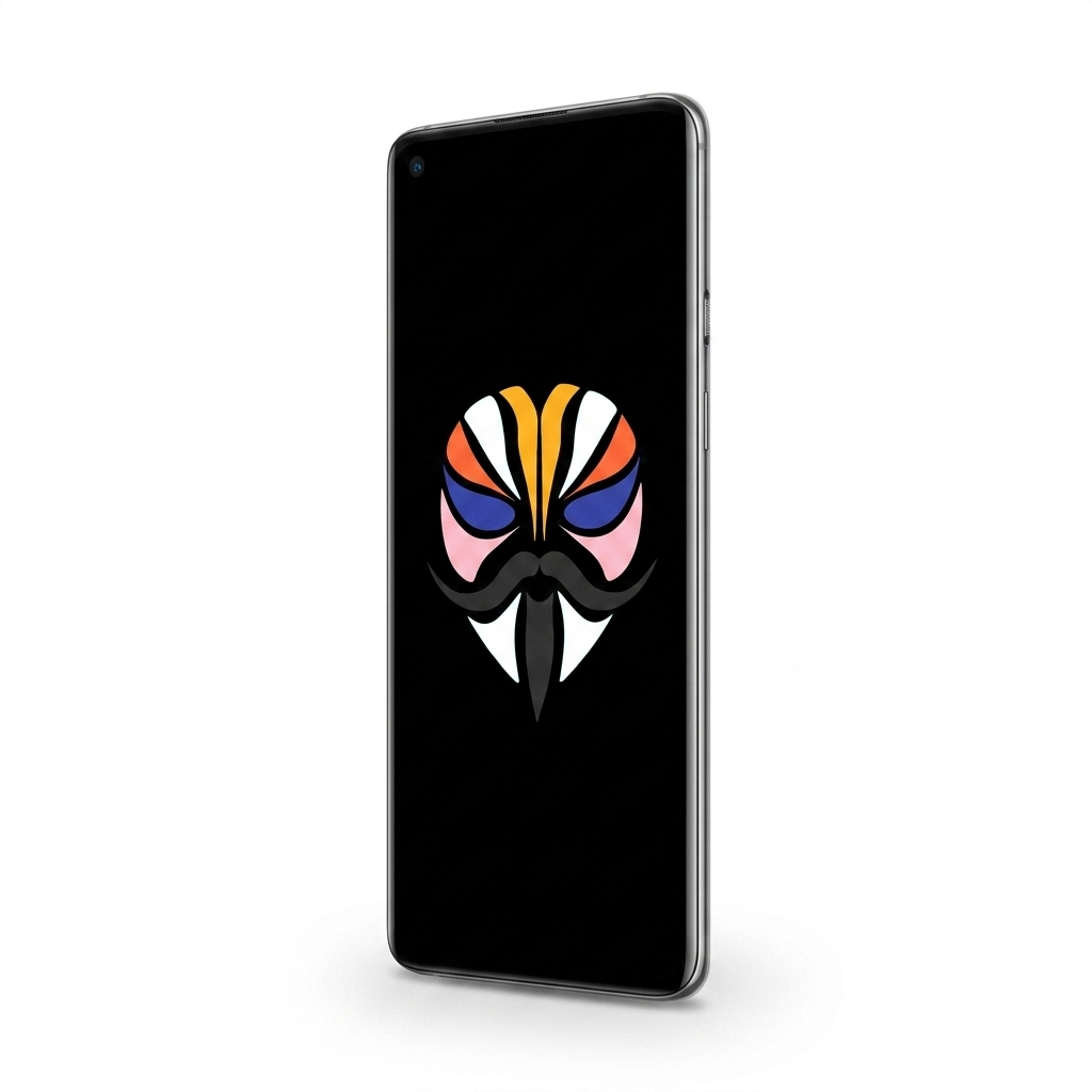 OnePlus 8 angled with Magisk