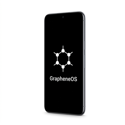Google Pixel 10 Pro XL angled with GrapheneOS