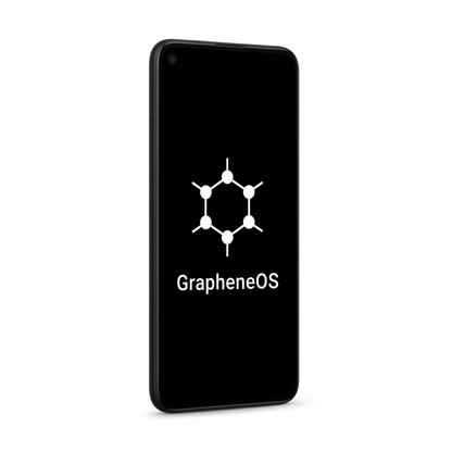 Google Pixel 5 angled with GrapheneOS