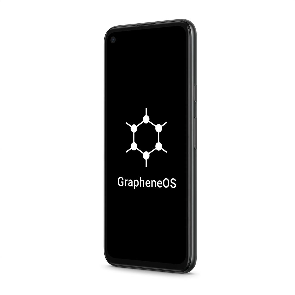 Google Pixel 5a angled with GrapheneOS