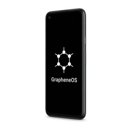 Google Pixel 5a angled with GrapheneOS