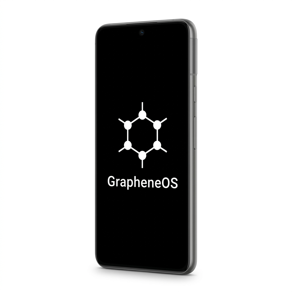 Google Pixel 8 angled with GrapheneOS
