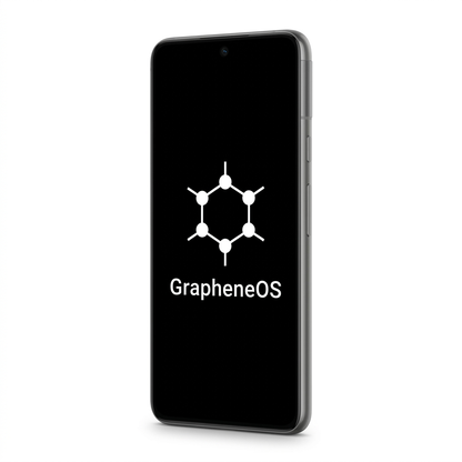 Google Pixel 8 angled with GrapheneOS
