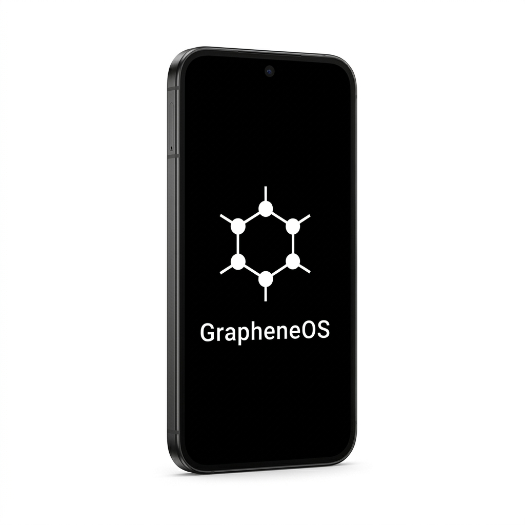 Google Pixel 9 angled with GrapheneOS