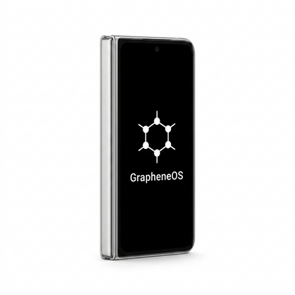 Google Pixel Fold 1st angled with GrapheneOS