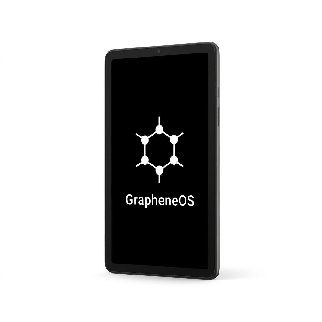 Google Pixel Tablet angled with GrapheneOS