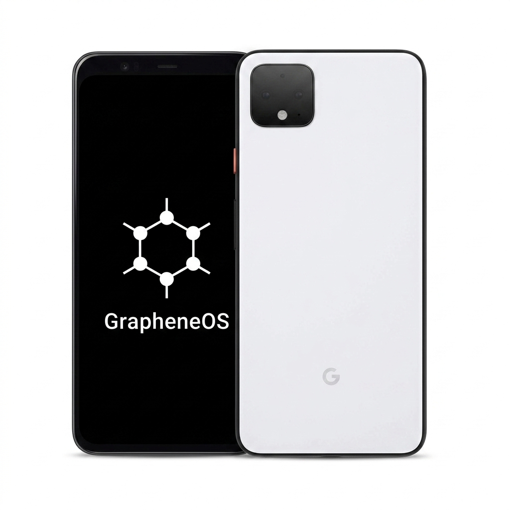 Google Pixel 4 XL front and back with GrapheneOS