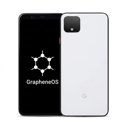 Google Pixel 4 XL front and back with GrapheneOS