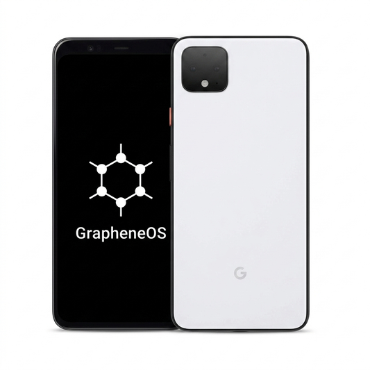 Google Pixel 4 XL front and back with GrapheneOS