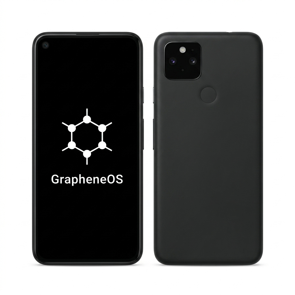 Google Pixel 5 front and back with GrapheneOS