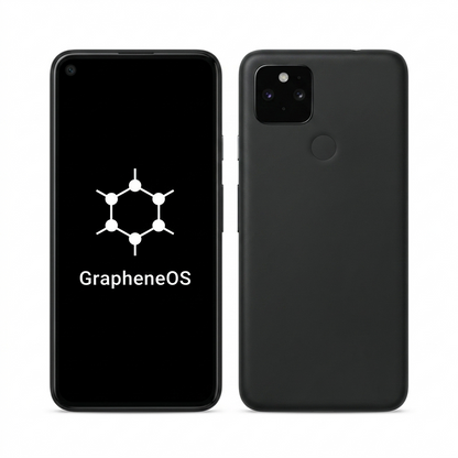 Google Pixel 5 front and back with GrapheneOS