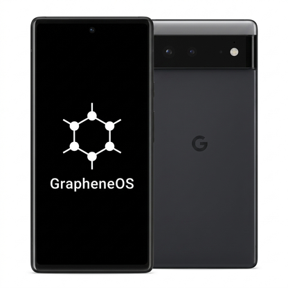 Google Pixel 6 front and back with GrapheneOS
