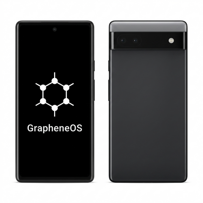 Google Pixel 6a front and back with GrapheneOS