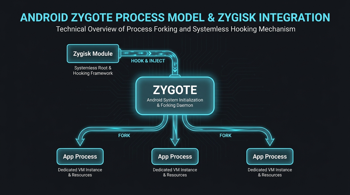 How Zygisk injects code into the Android Zygote process