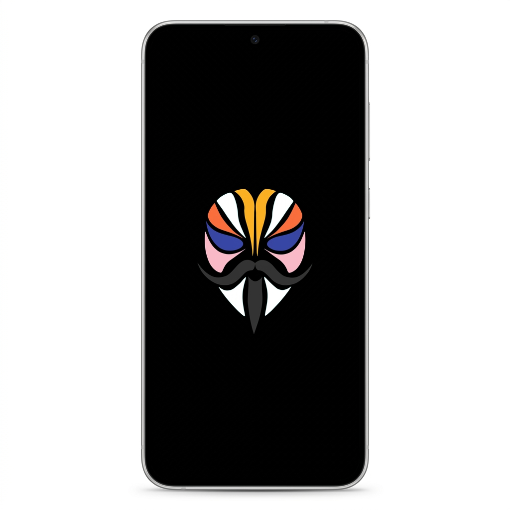 Samsung Galaxy S23 Plus with Magisk logo
