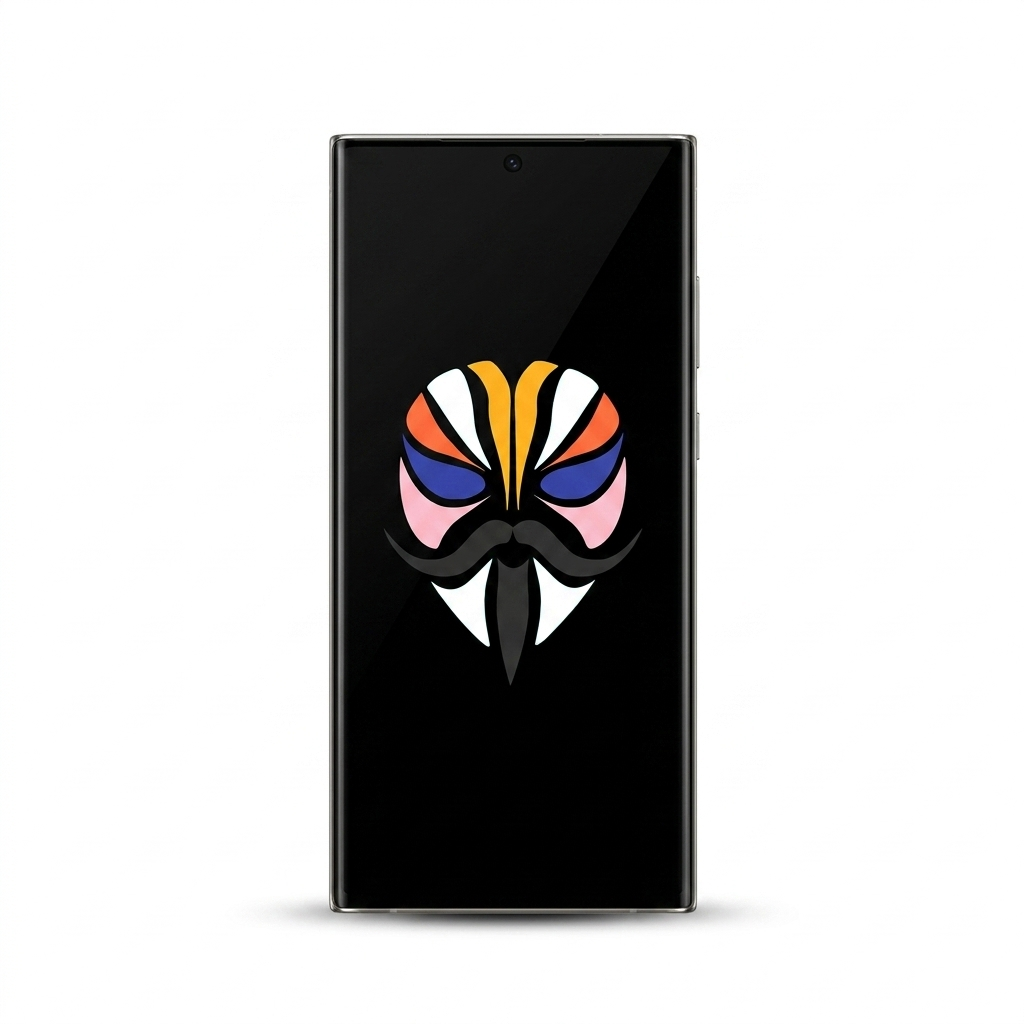 Samsung Galaxy S23 Ultra with Magisk logo