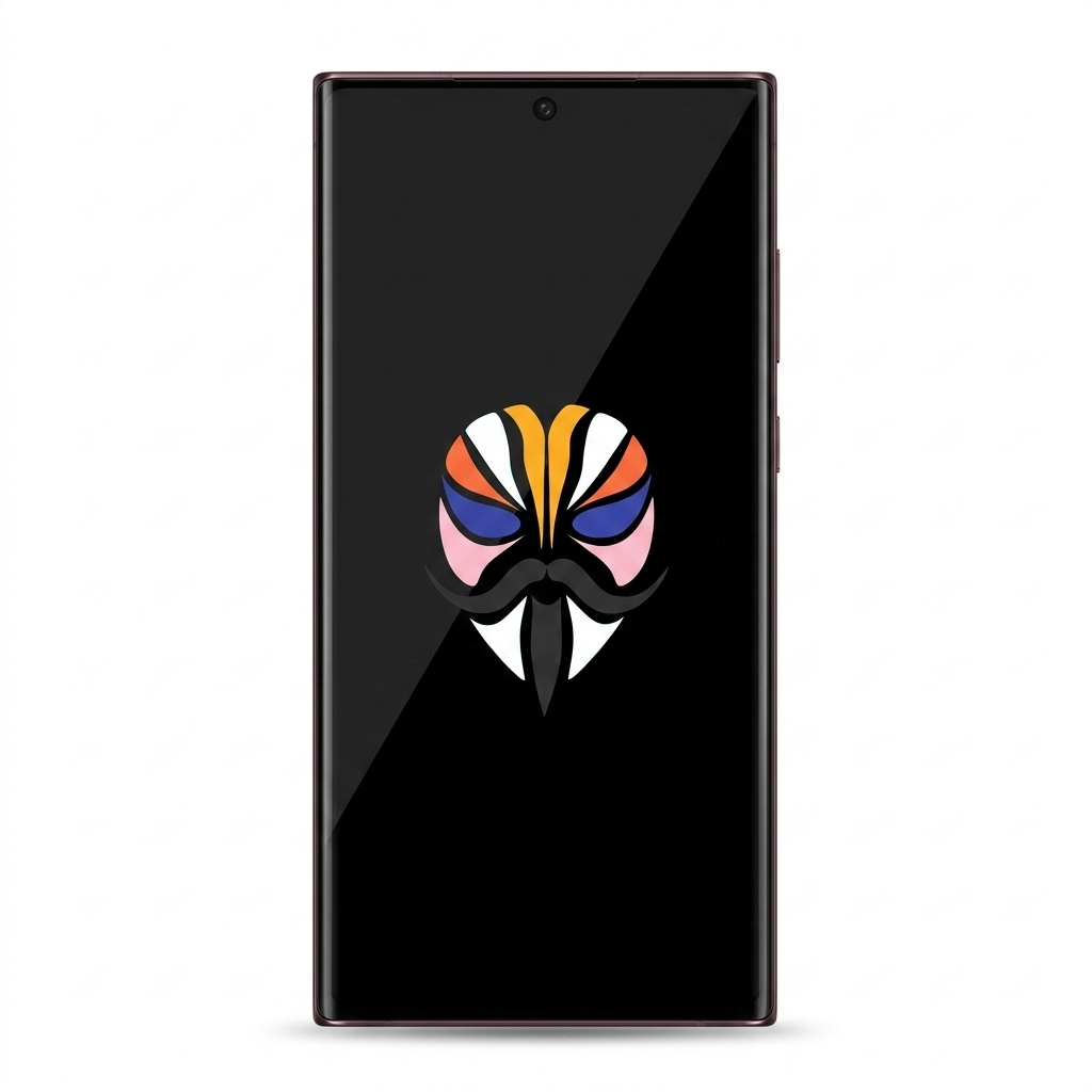 Samsung Galaxy S22 Ultra with Magisk logo