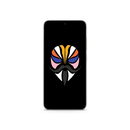 Samsung Galaxy S24 with Magisk logo