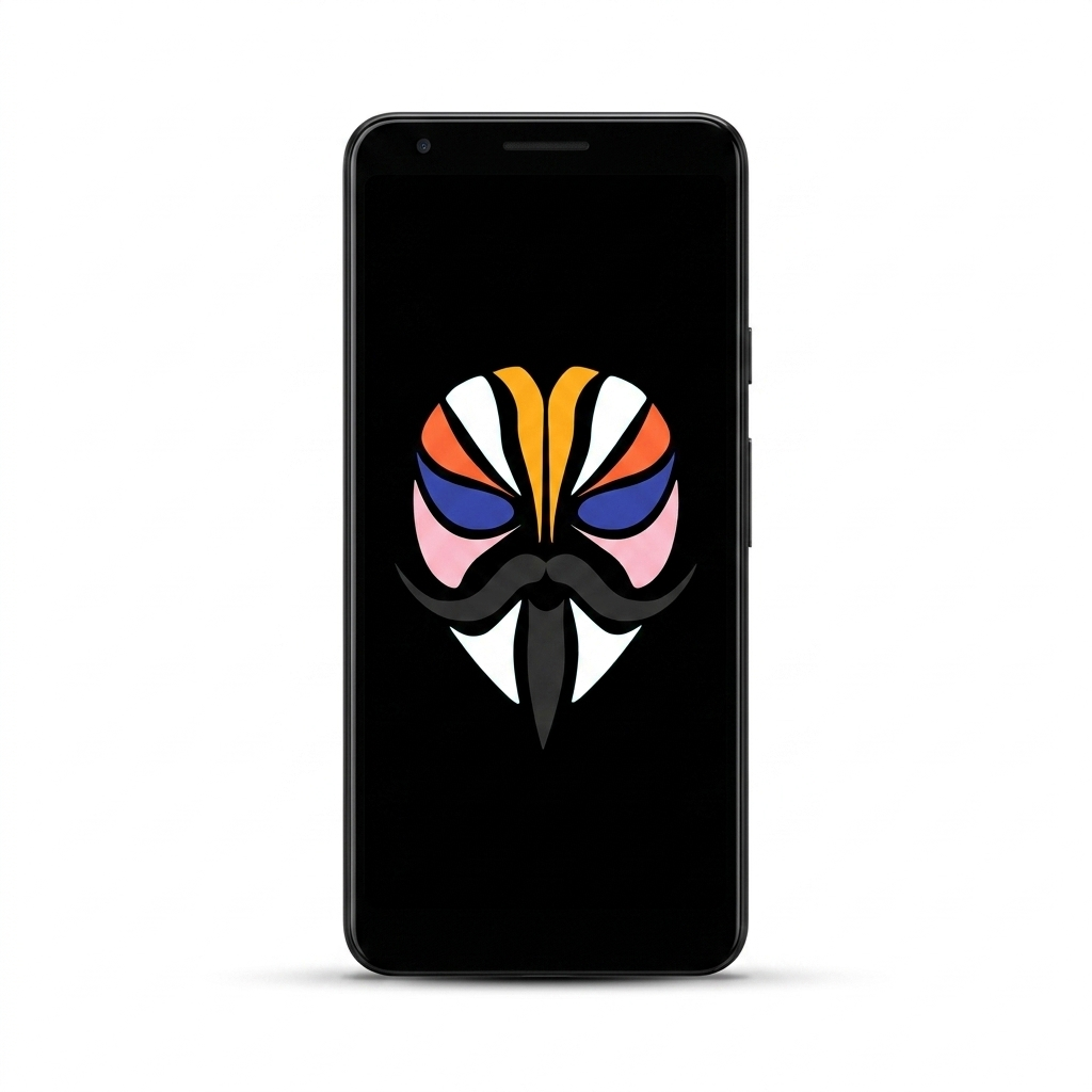 Google Pixel 3a with Magisk logo