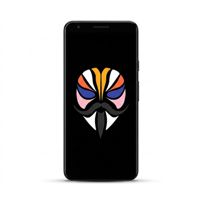 Google Pixel 3a with Magisk logo