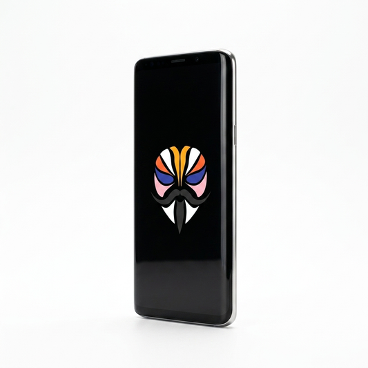 Samsung Galaxy S9 angled with Magisk