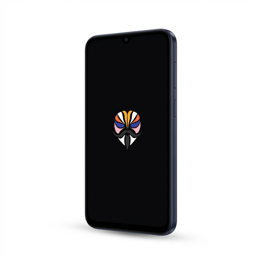 Samsung Galaxy A15 angled with Magisk