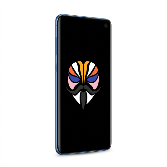 Samsung Galaxy S10 angled with Magisk