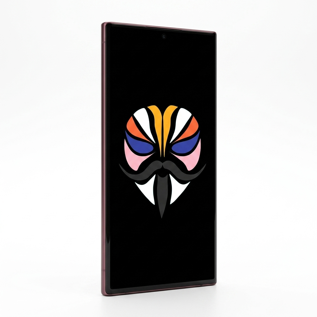 Samsung Galaxy S22 Ultra angled with Magisk