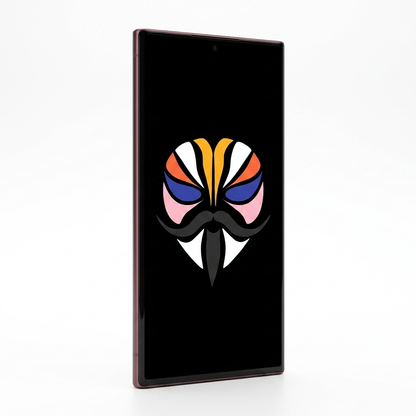 Samsung Galaxy S22 Ultra angled with Magisk