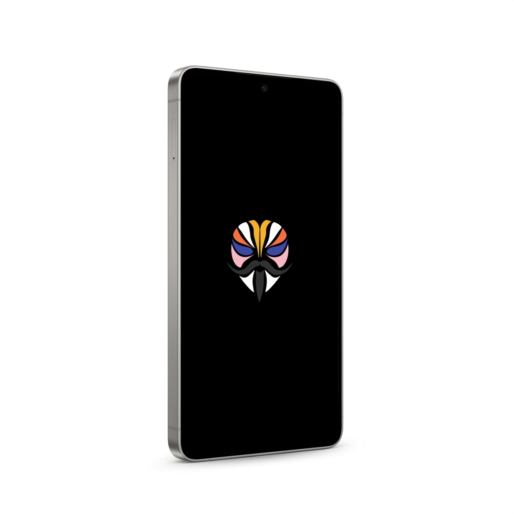 Samsung Galaxy S25 Ultra angled with Magisk