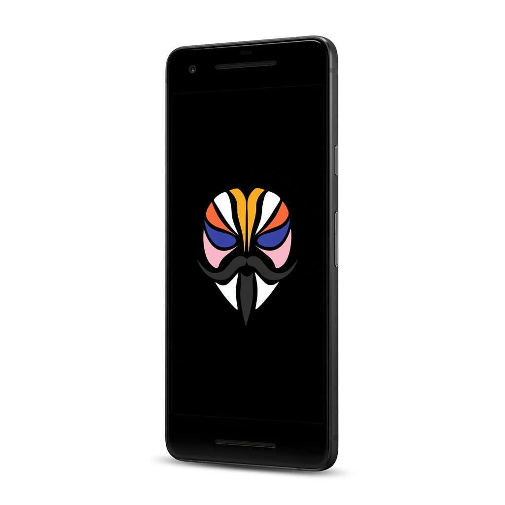 Google Pixel 2 angled with Magisk