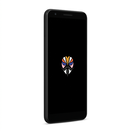Google Pixel 3a angled with Magisk