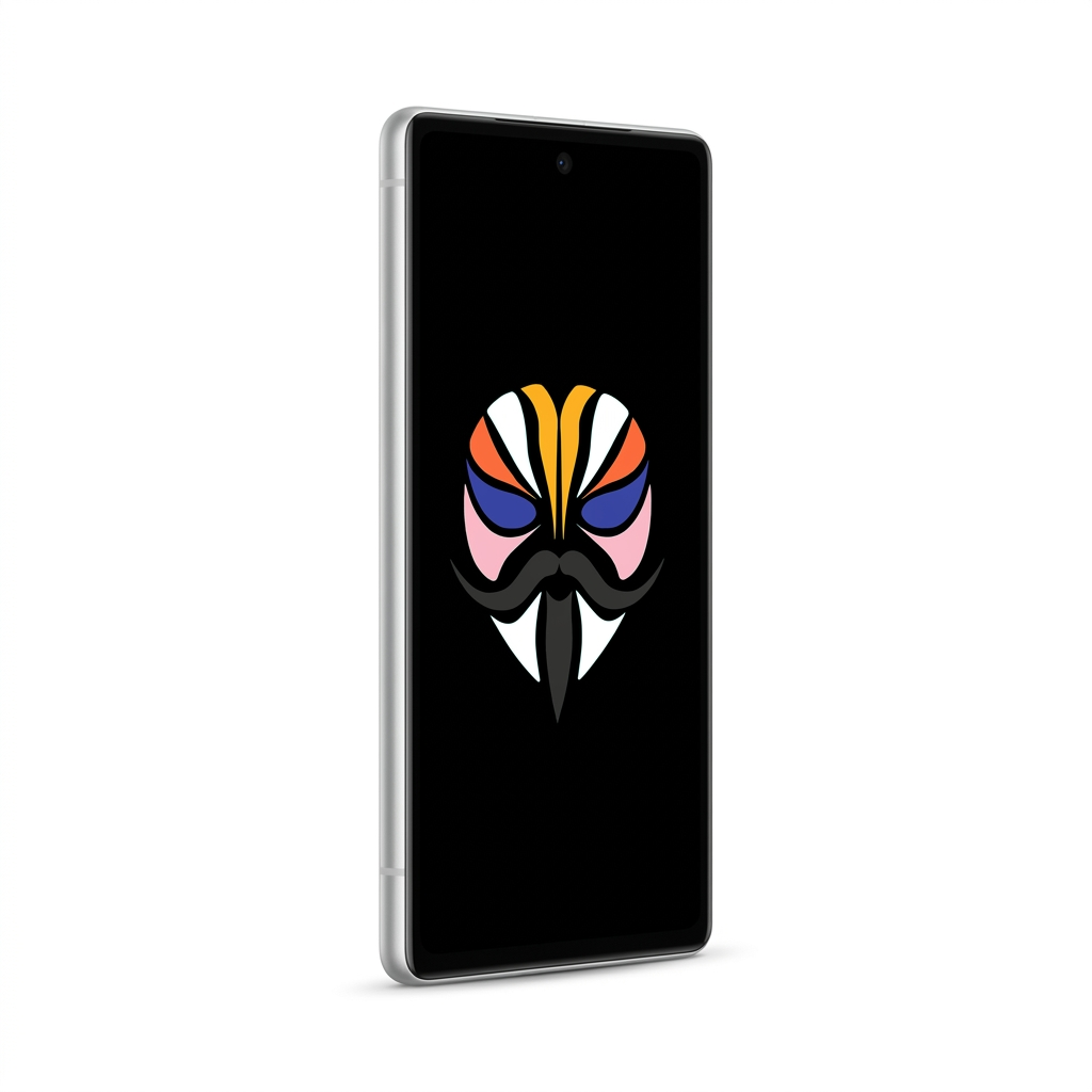Google Pixel 7a angled with Magisk