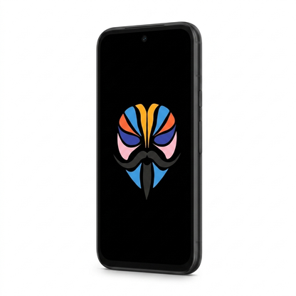 Google Pixel 8a angled with Magisk