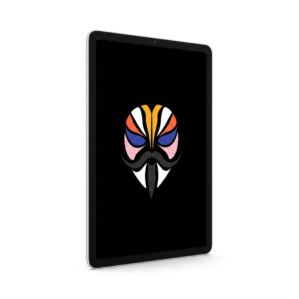 Google Pixel Tablet angled with Magisk