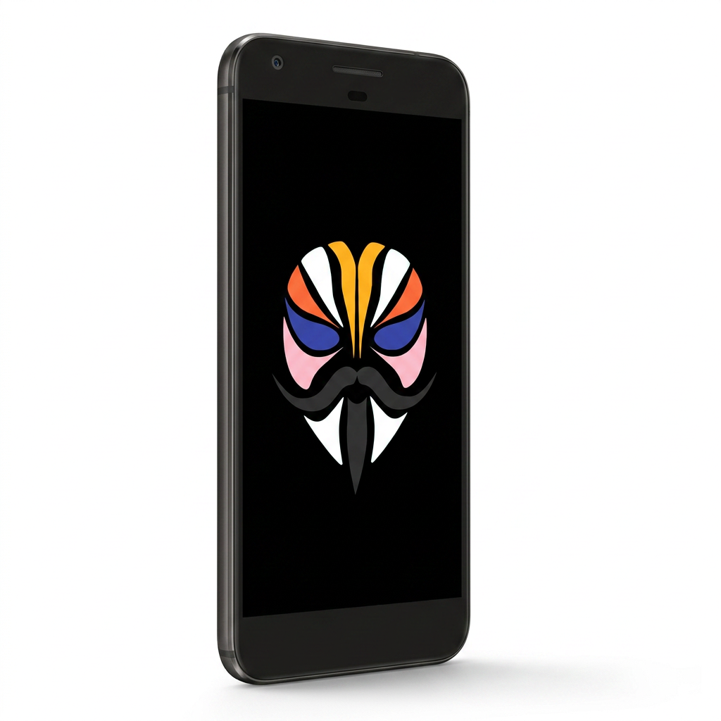 Google Pixel XL angled with Magisk
