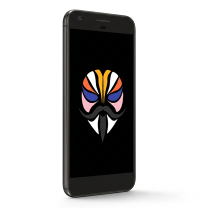 Google Pixel XL angled with Magisk