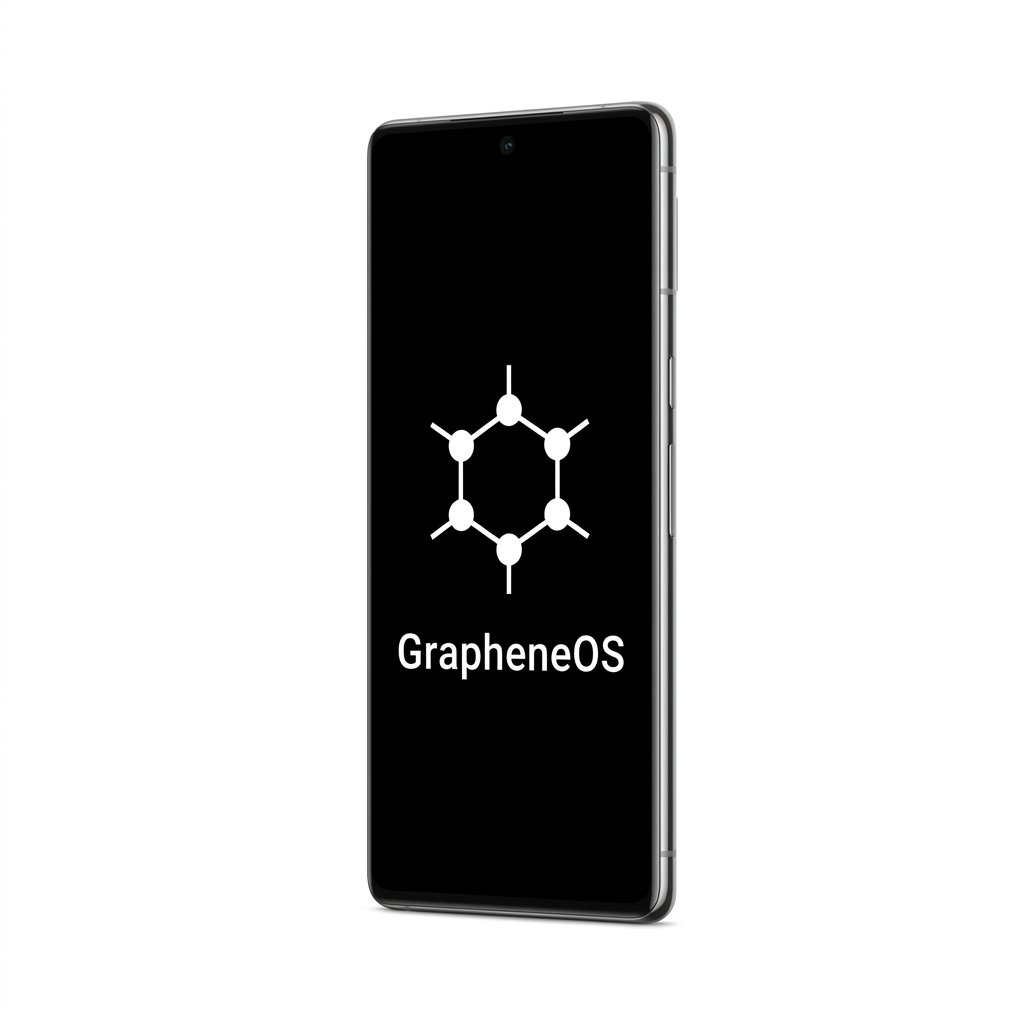 Google Pixel 7 Pro angled with GrapheneOS